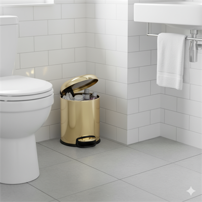 Pedallı 5 L Gold Çöp Kovası 31x23x20 cm