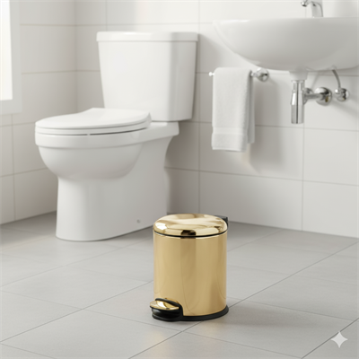 Pedallı 5 L Gold Çöp Kovası 31x23x20 cm