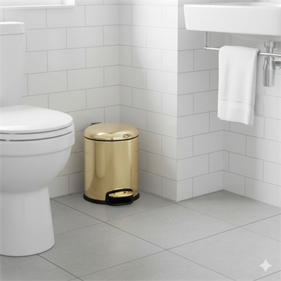 Pedallı 5 L Gold Çöp Kovası 31x23x20 cm