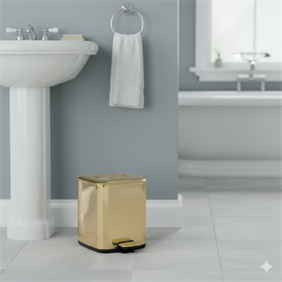 Pedallı 9 L Gold Çöp Kovası 31x23x31 cm