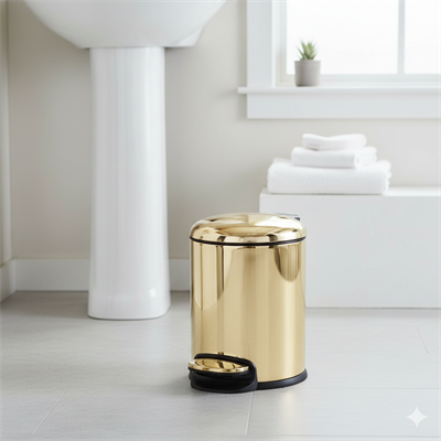 Pedallı 3 L Gold Çöp Kovası 26x20x20 cm