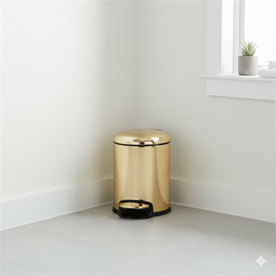 Pedallı 3 L Gold Çöp Kovası 26x20x20 cm