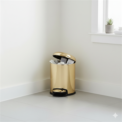 Pedallı 3 L Gold Çöp Kovası 26x20x20 cm