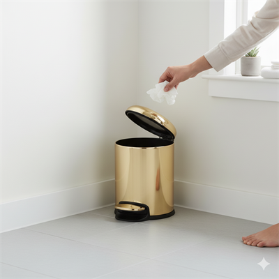 Pedallı 3 L Gold Çöp Kovası 26x20x20 cm