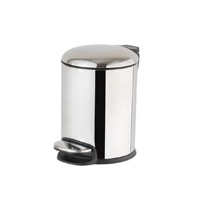 Pedallı 5 L Parlak Nikel Çöp Kovası 31x23x20 cm