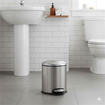 Pedallı 5 L Saten Çöp Kovası 31x23x20 cm