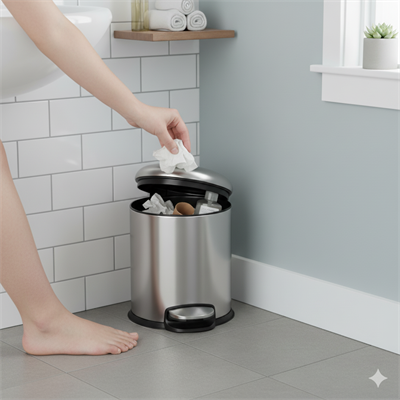 Pedallı 5 L Saten Çöp Kovası 31x23x20 cm