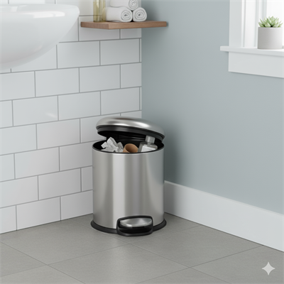 Pedallı 5 L Saten Çöp Kovası 31x23x20 cm