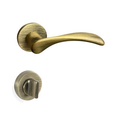 Perle Rozetli Kapı Kolu Takımı Antik Renk