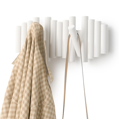 Picket Duvara Monte 5Li Askılık Beyaz Renk 38x17x4 cm