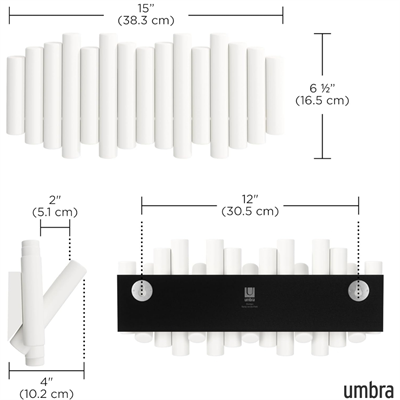 Picket Duvara Monte 5Li Askılık Beyaz Renk 38x17x4 cm