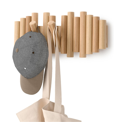 Picket Duvara Monte 5Li Askılık Naturel Renk 38x17x4 cm