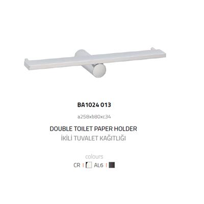 Pıvot İkili Tuvalet Kağıtlığı Krom Renk 34X80X258 Mm