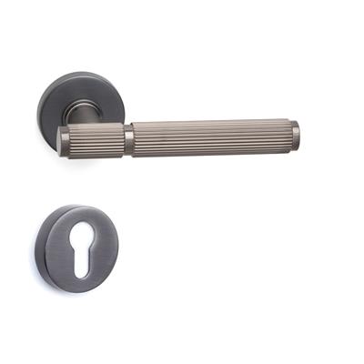 Pıxar-L Rozetli Kapı Kolu Takımı Füme Renk