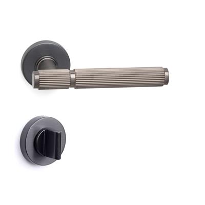 Pıxar-L Rozetli Kapı Kolu Takımı Füme Renk