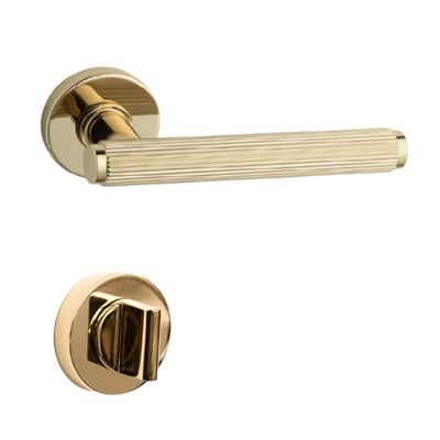 Pıxel-L Rozetli Kapı Kolu Takımı Altın Rengi