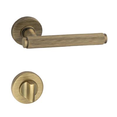 Pıxel-L Rozetli Kapı Kolu Takımı Antik Rengi