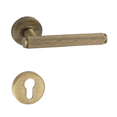 Pıxel-L Rozetli Kapı Kolu Takımı Antik Rengi