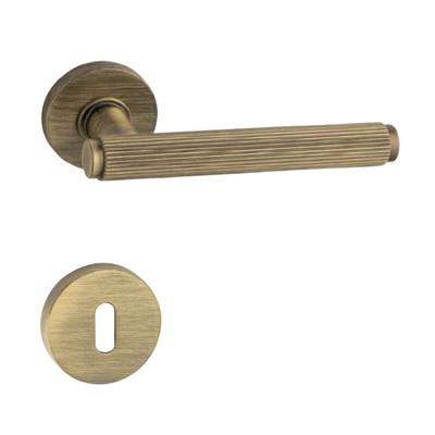 Pıxel-L Rozetli Kapı Kolu Takımı Antik Rengi