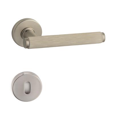 Pıxel-L Rozetli Kapı Kolu Takımı Saten Rengi