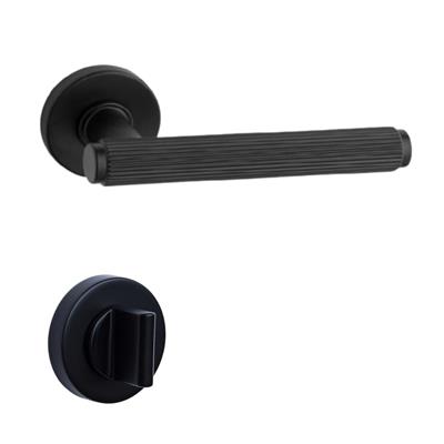 Pıxel-L Rozetli Kapı Kolu Takımı Siyah Rengi