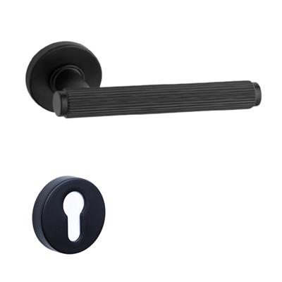 Pıxel-L Rozetli Kapı Kolu Takımı Siyah Rengi