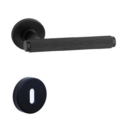 Pıxel-L Rozetli Kapı Kolu Takımı Siyah Rengi