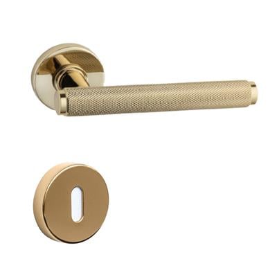 Pıxel-T Rozetli Kapı Kolu Takımı Altın Rengi