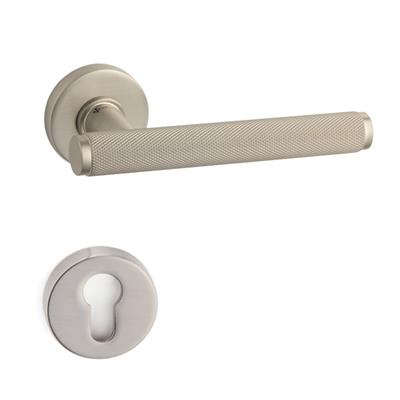 Pıxel-T Rozetli Kapı Kolu Takımı Saten Rengi