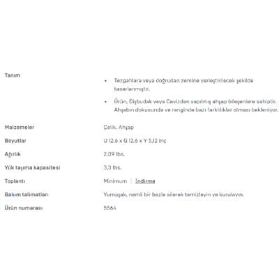 Plain Düz Ayaklı Tepsi Sehpası Beyaz