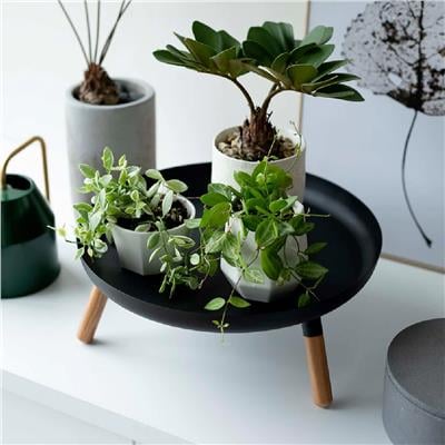 Plain Düz Ayaklı Tepsi Sehpası Siyah