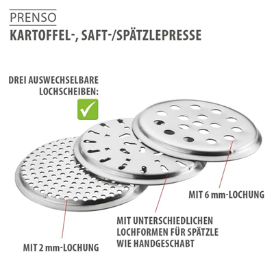 Prenso Patates, Meyve Suyu Ve Spaetzle Presi Paslanmaz Çelik