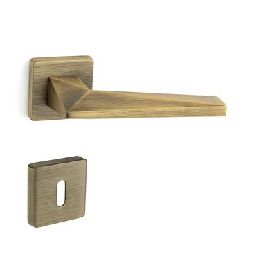 Prızma Rozetli Kapı Kolu Takımı Antik Rengi