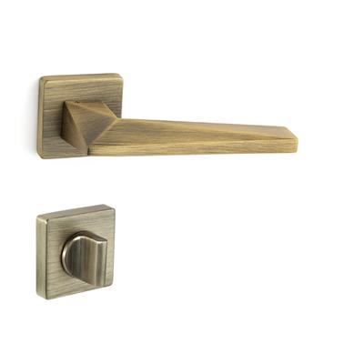 Prızma Rozetli Kapı Kolu Takımı Antik Rengi