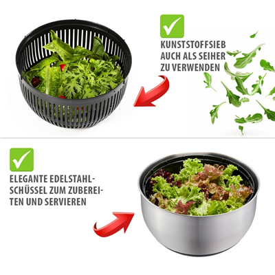Pullıt Salata Kurutucusu Paslanmaz Çelik, Ø 24 Cm - 4,5 L