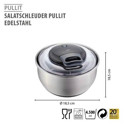 Pullıt Salata Kurutucusu Paslanmaz Çelik, Ø 24 Cm - 4,5 L