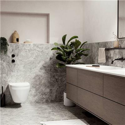 Rim Duvara Monte Dikdörtgen Banyo Rafı Siyah 44x11 cm