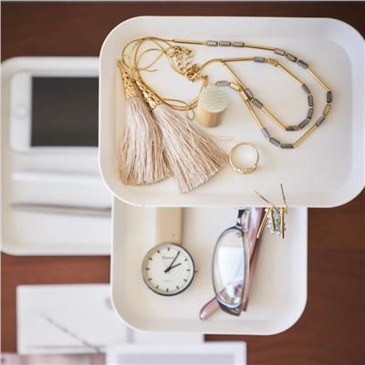 Rın Döndürülebilir Tepsili 3 Katlı Aksesuar Standı Beyaz Renk