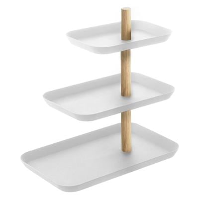 Rın Döndürülebilir Tepsili 3 Katlı Aksesuar Standı Beyaz Renk