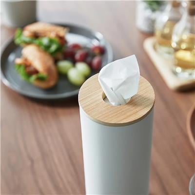 Rın Yuvarlak Mendil Kutusu Beyaz