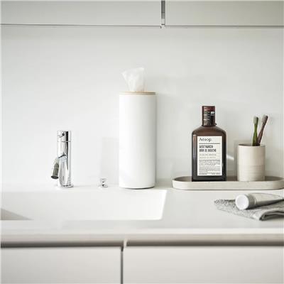 Rın Yuvarlak Mendil Kutusu Beyaz