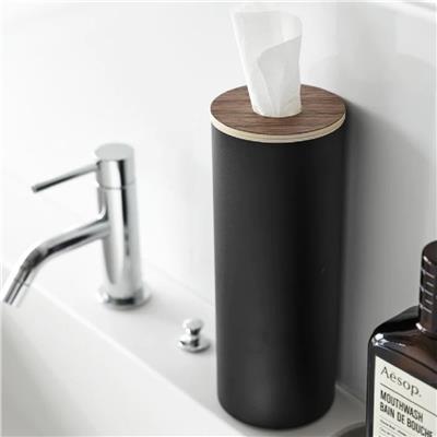 Rın Yuvarlak Mendil Kutusu Siyah