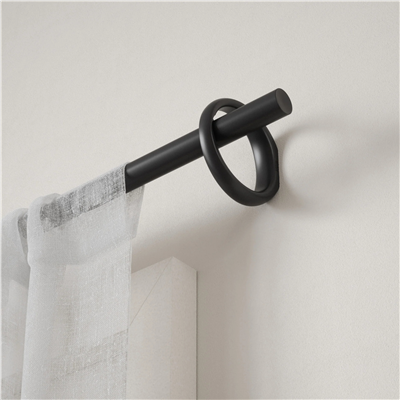 RINGLET Tekli Perde Çubuğu 107-305 cm Mat Siyah