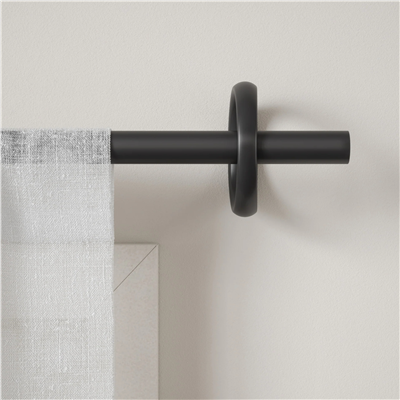 RINGLET Tekli Perde Çubuğu 107-305 cm Mat Siyah