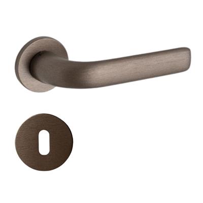 Rıven Rozetli Kapı Kolu Koyu Bronz Saten Renk