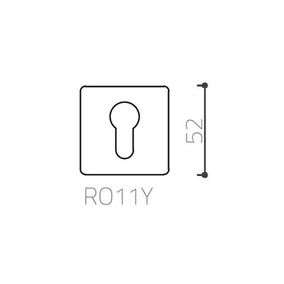 RO11 Kapı Kolu Rozeti Yale (Dış Kapı) Saten Renk 52x52x9 mm