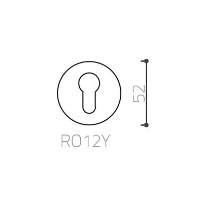 RO12 Kapı Kolu Rozeti Yale (Dış Kapı) Mat Altın Renk 52x52x9 mm