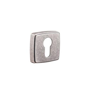 RO13 Kapı Kolu Rozeti Yale (Dış Kapı) Antik Gümüş Renk 52x52x11 mm