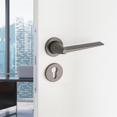 Robın Rozetli Kapı Kolu Kalaylı Siyah Saten Renk