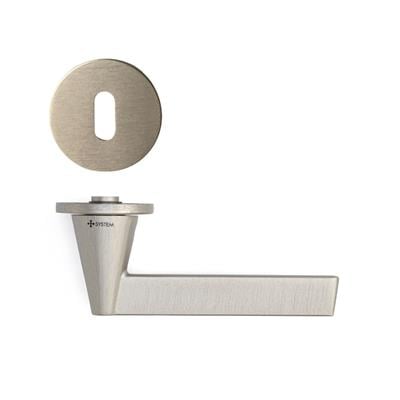 Robın Rozetli Kapı Kolu Nikel Saten Renk